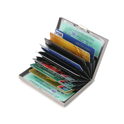 China RFID Fashion Man Credit Card Holder Stainless Steel Silver Clip ID Material Cards Case for sale