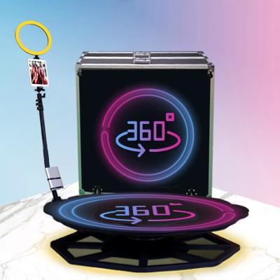 China Portable Led Rotating Photobooth Wedding Manual Wireless Selfie 360 Degree iPad Photobooth Kiosk Sharing Auto 360 Referral Photo Booth for sale