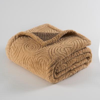 China Coral Fleece Soft Blanket Wholesale Prices Anti-Static Luxury Custom Blanket 3D Embossed Flannel Blanket for sale