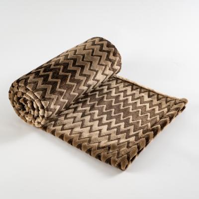 China Wholesale High Quality Anti-static Microfiber Coral Fleece Blanket Shade Brown Throw Blanket for sale