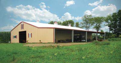 China Customized Agricultural Steel Buildings Hay Barn With Steel Wall And Roof 0.7mm PPGI for sale