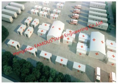 China Lightweight Steel Frame Flat Pack Prefab Containers For International Rescue Camp Or Clinic Office for sale