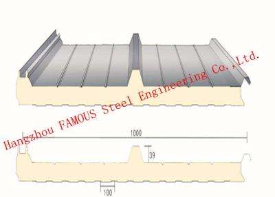 China 970mm Water Resistant Insulated PU Sandwich Panels for Prefab House Roof Panel for sale