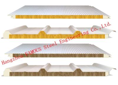 China 950mm Width Fire Resistant Mineral Wool Sandwich Wall Panels Durability and Long Life Time for sale