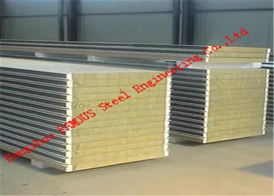 China EPS / PU Metal Roofing Sheets Sandwich Panel Rock Wool For Wall For Roof for sale