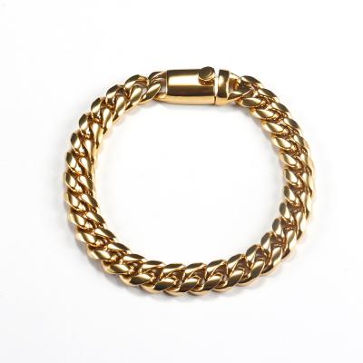 China OUMI Men's Curb Cuban Link Chain Stainless Steel Men's Women's Bracelets Bracelet Gold FASHIONABLE for sale