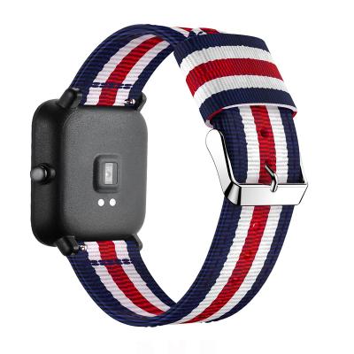 China Casual Men Women Lowest Rate 20mm 22mm Fabric NATO Watch Band For Amazfit Replacement Canvas Wrist Watch Straps for sale