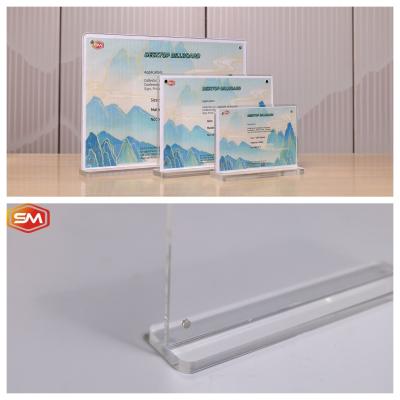 China Vertical Design 10x15cm T Shape Acrylic Sign Holder for sale