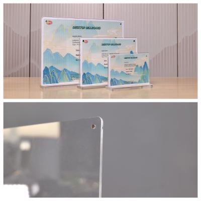 China Stand Up Manufacture Insert 5 Inch T Shape Acrylic Sign Holder for sale