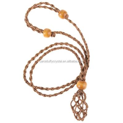 China Wholesale Handwoven Wax Rope DIY Crystal Gemstones Decoration Choker Women's Necklace Gift From Europe for sale