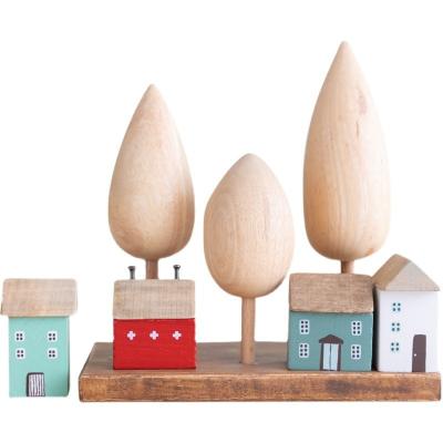 China Creative new style educational simple wooden desk decoration Central Institute of Statistics forest jungle home decoration cute toys for sale