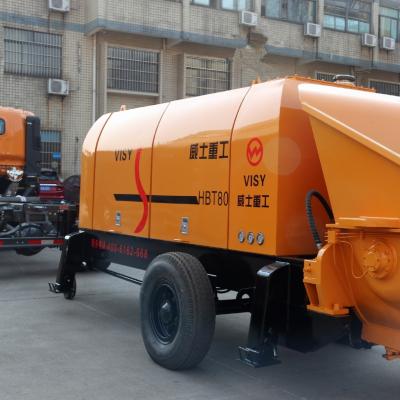 China Bomba de hormigón estacionaria portátil de diésel para mezclar en el sitio para la construcción de edificios en venta