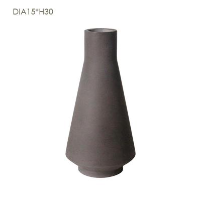 Chine Élégant gris-foncé de vase concret coniforme moderne avec la bouche ronde à vendre