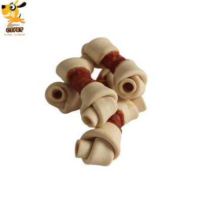 China Viable good quality dog food manufacturers wholesale romotional duck wrapped with two colors sue dental snacks for sale