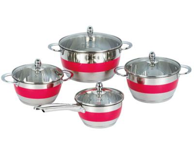 China Sustainable Wholesale 8Pcs Professional Stainless Steel Cookware Set for sale