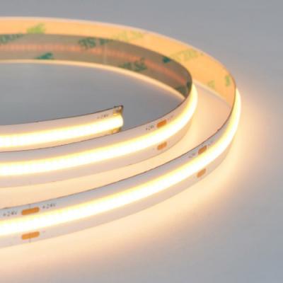 China Dot Free Lighting COB LED Strip 3000K DC24V CRI90 IP20 Indoor Projects for sale
