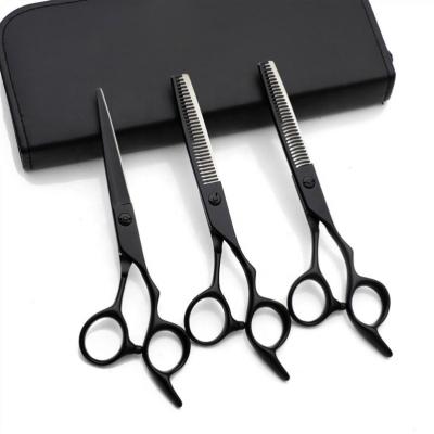 China New Fashion Black 6.0 Inch Design Beauty Barber Scissors Flat Tooth Scissors Thinning Scissors for sale