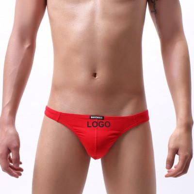China Antibacterial Customize Modal Comfortable LOGO Sexy Low Rise Men's G-string Thongs Bikini Briefs Underwear for sale