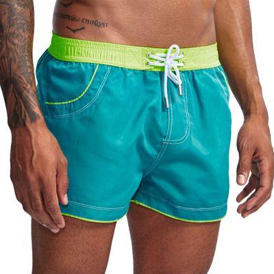China Sport Beach Summer Breathable Breathable Swim Shorts Solid Color Elastic Waist Men's Boardshort for sale