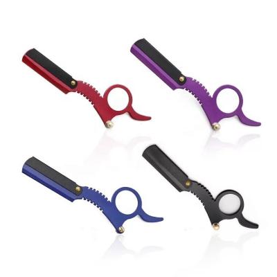 China Single Blade JDK Folding Straight Barber Razor Classic Men Zinc Alloy Shaving Razor With Ring for sale