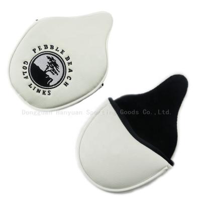 China Protect Golf Clubs Golf Club Headcovers Moon Club Mallet Pinaster NRC PU Leather Printed Magnetic For Golf Clubs Embroidery for sale