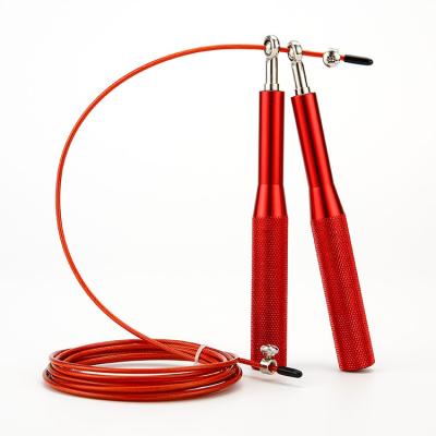 China Durable Custom Fitness 360 Swivel Metal Handle Speed Aerobics Exercise Double Adjustable Anti-Skid Aluminum Jump Rope for sale