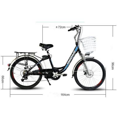 China Indicador de bateria 24 polegadas Bicicleta elétrica feminina 250W 7 velocidades à venda