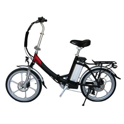 中国 折りたたみ可能なE自転車 組み込みホイールとブラシレスモーター 赤 黒 オプション36V 販売のため