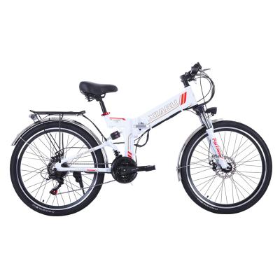 China Bicicleta elétrica dobrável de 48V 10,4AH com estrutura de liga de alumínio em preto e branco à venda