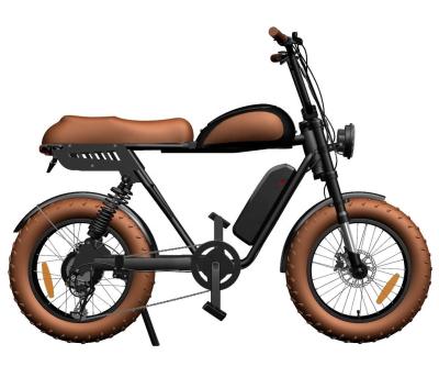 Chine 20 Inch Fat Tire 73 Style Ebike 7 Speed Electric Mountain Bike 48V 500W 750W 1000W Retro Full Suspension Electric Bike à vendre