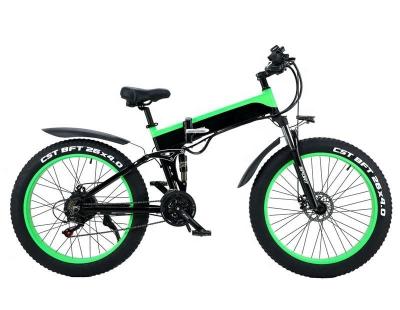 Chine 26 Inch Fat Tire Electric City Bike Front Suspension 21 Speed Foldable Ebike Mountain Ebike 48V 500W Electric Fat Bike à vendre