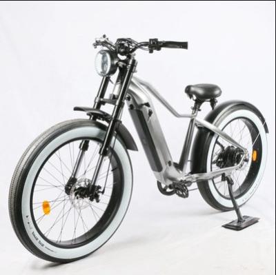 China Suspensão dianteira de bateria de lítio bicicleta elétrica com pneus de balão e alcance de 40 milhas à venda