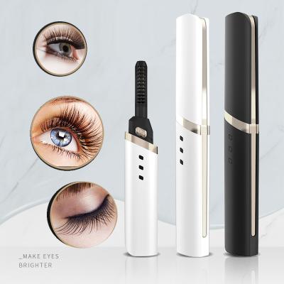 China HOT Mini USB Rechargeable Electric Eyelash Curler Lash Care 3 Temperature Settings Heated Eyelash Curler for sale
