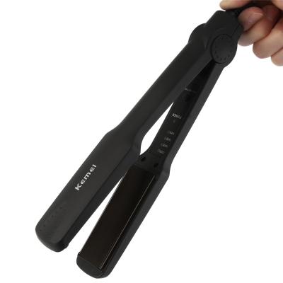 China Hotel Kemei KM329 Straightening Irons Fast Heat Up Performance Thermal Professional Tourmaline Ceramic Heating Plate Hair Straightener for sale
