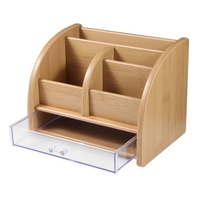 China Glosen Sustainable Wooden Organizer Home Office Multifunction Desktop Desktop Organizer for sale