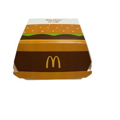 Κίνα Γρήγορα φαγητά για φαγητό Eco-Friendly Kraft Burger Box με προσαρμοσμένο σχεδιασμό και τύπου χαρτονιού προς πώληση