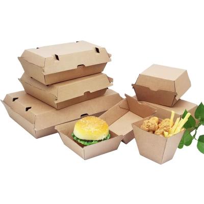 Κίνα Τροφίμων Φιλικό προς το περιβάλλον Custom Kraft Paper Clamshell Burger Box Απορριπτέα χαρτόνια Packaging Box τύπου φακέλων προς πώληση