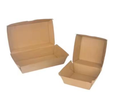 China Customized Food Grade Cardboard Burger Box Recyclable Fast Food Restaurant Takeaway Packaging with Customer's Logo for sale