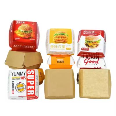 China Kraft Paper Custom Fast Food Takeaway Box Accepting Customer's Logo for Burgers Sandwiches and Snacks for sale