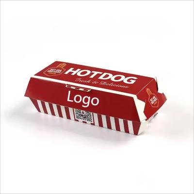 China Gepersonaliseerde takeaway hotdog box praktische voedselcontainer voor fastfood Te koop