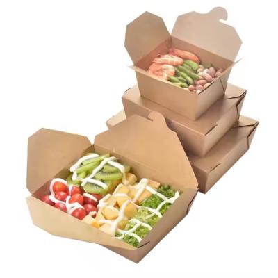 China Fastfood-verpakkingsdoos gemaakt van biologisch afbreekbaar kraftpapier met aangepast afdrukken en oliebestendigheid Te koop