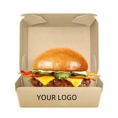 China Low price customized takeaway burger box wholesale fast food packaging burger for sale