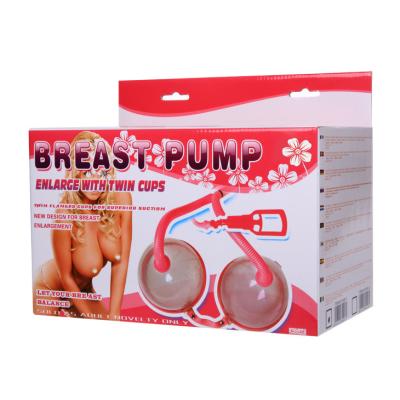 China Breast Pump Massager Manual Sucker Silicone ABS Womens Enlarge Breast With Twin Cups Enhancement Vacuum Suction Cup for sale