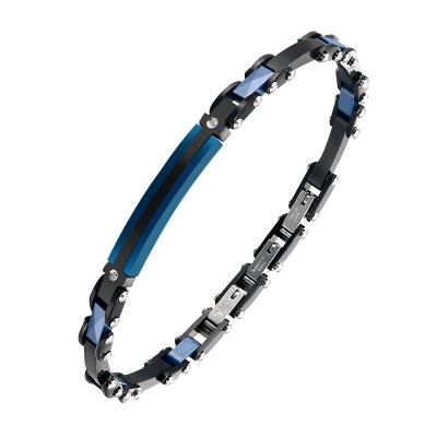 China Durable Hot Sale Stainless Steel Zircon Stone Men Bracelet Engraved Ceramic Bracelet Jewelry for sale
