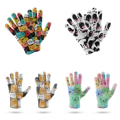 China Wholesale Price Striped Knitted Winter Gloves Magic Touch Screen Cheap Women Men Warm To Stretch Knitted Gloves for sale
