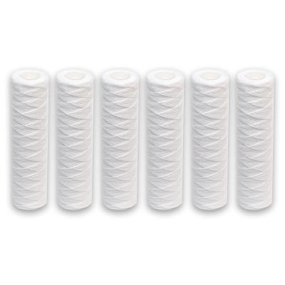 China 1 kg PP 10 Micron String Wound Filter Cartridge For RO Pre Treatment Glass Fiber for sale
