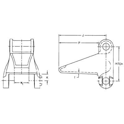 China Factory H 78-H1 H Class Mill Chain With H1 Attachment for sale