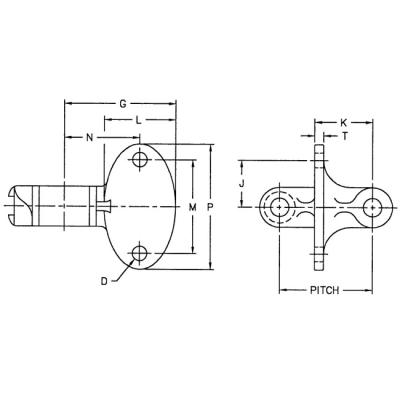 China Factory H78-G19 H Class Mill Chain With G19 Attachment for sale