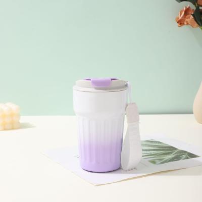 China 380ml Good Price Fashionable Gradient Double Wall Coffee Mug Vacuum Flask For Travel for sale