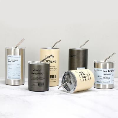 China Hot Sale Camping Oem Aesthetic Travel Coffee Mug Stainless Steel Thermos Cup With Straw for sale
